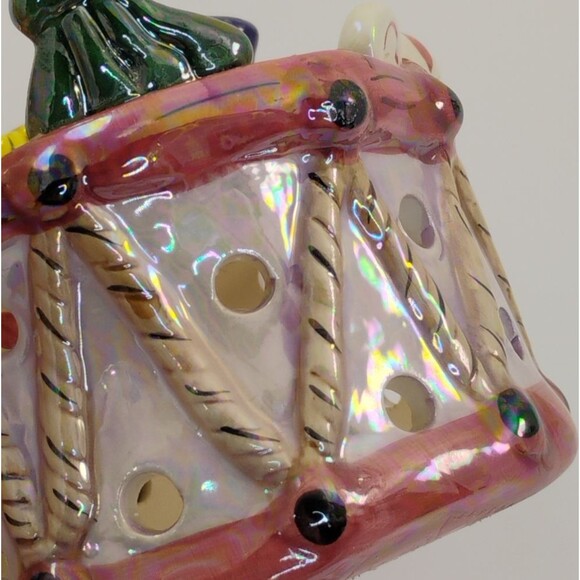 Christmas Votive Lusterware Finish Ceramic Tea Light Holder Candle Holder - Picture 6 of 15